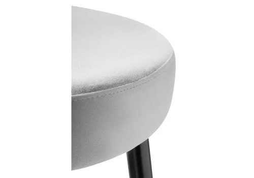 Барный стул Plato light gray 15056 Woodville, серый/велюр, ножки/металл/чёрный, размеры - ****430*430 фото 3
