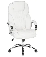Офисное кресло для руководителей 114B-LMR CHESTER, цвет белый Dobrin, белый/экокожа, ножки/металл/хром, размеры - 1180*1250***680*730