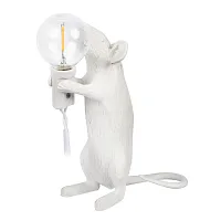 Настольная лампа Mouse 10313 White LOFT IT без плафона 1 лампа, основание белое смола в стиле современный 