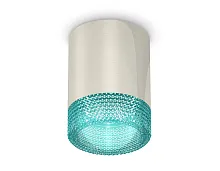 Светильник накладной Techno spot XS6305011 Ambrella light голубой серебряный 1 лампа, основание серебряное в стиле модерн круглый