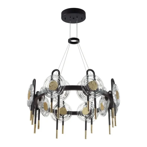 Люстра подвесная LED Magnet 5407/92L Odeon Light прозрачная на 1 лампу, основание чёрное в стиле современный хай-тек 