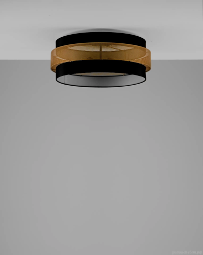 Люстра потолочная Gela V10628-6C Moderli чёрная золотая на 6 ламп, основание чёрное в стиле лофт современный 
