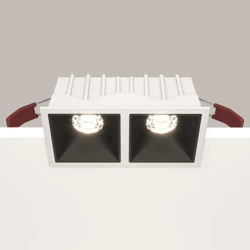 Светильник точечный Alfa LED DL043-02-10W4K-SQ-WB Maytoni белый чёрный на 2 лампы, основание чёрное белое в стиле современный фото 15