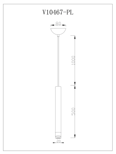Светильник подвесной LED Como V10467-PL Moderli чёрный 1 лампа, основание чёрное в стиле современный минимализм трубочки фото 4