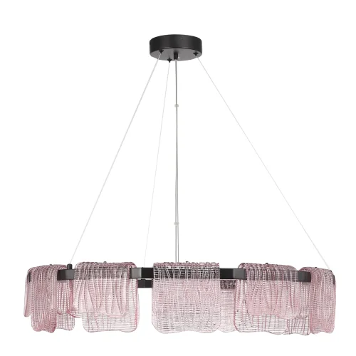 Люстра подвесная LED Voile SL6021.403.66 ST-Luce розовая на 1 лампу, основание чёрное в стиле современный 