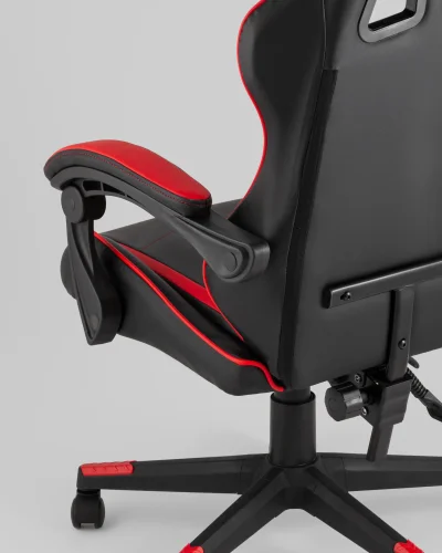 Кресло спортивное TopChairs Shadow, черно-красный УТ000039459 Stool Group, чёрный красный/экокожа, ножки/полимер/чёрный, размеры - 1250*1350***490*470 фото 8