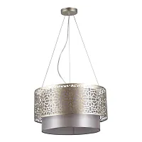 Люстра подвесная Arabesco 2912-5P F-promo серебряная серая на 5 ламп, основание матовое серебро в стиле кантри 