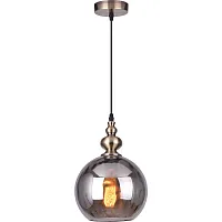 Светильник подвесной Delphia TL1220H-01SM Toplight чёрный серый 1 лампа, основание чёрное в стиле современный лофт шар