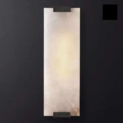 Бра Marble Rectangle Wall Lamp Black 155096-22 ImperiumLoft белый на 1 лампа, основание чёрное в стиле лофт современный  фото 2