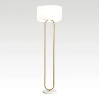 Торшер Hendry LSP-0665 Lussole  белый 1 лампа, основание матовое золото в стиле современный классический
