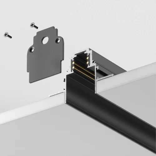Шинопровод трек встраиваемый 3м Magnetic track system Gravity TRX010-423B Maytoni чёрный в стиле современный для светильников серии Magnetic track system Gravity шинопровод встраиваемый gravity магнитная магнитный фото 4