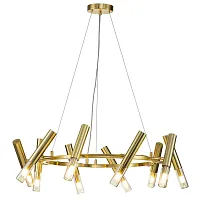 Светильник подвесной Sigaro V000232 Indigo прозрачный 10 ламп, основание золотое в стиле современный трубочки