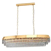 Люстра подвесная хрустальная Valparaiso 39463 Eglo прозрачная на 13 ламп, основание золотое в стиле классический 