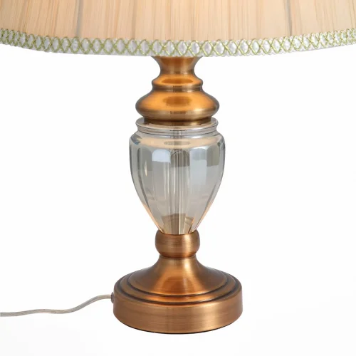Настольная лампа VEZZO SL965.304.01 St-Luce бежевая 1 лампа, основание белое стекло металл в стиле классический  фото 2