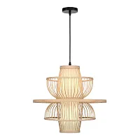 Светильник подвесной Alma SL6241.513.01 ST-Luce бежевый коричневый на 1 лампу, основание чёрное в стиле современный 