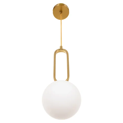 Светильник подвесной Pierre MR1160-1P MyFar белый 1 лампа, основание золотое в стиле современный лофт шар фото 4