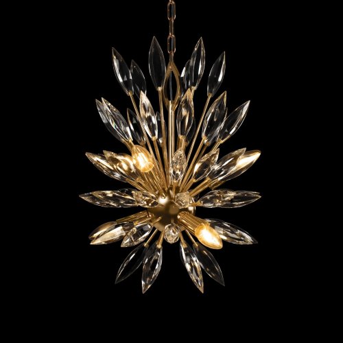 Люстра подвесная Splash 10418/6 LOFT IT прозрачная на 6 ламп, основание золотое в стиле современный капли ветви фото 4 Люстра подвесная Splash 10418/6 LOFT IT прозрачная на 6 ламп, основание золотое в стиле современный капли ветви фото 4