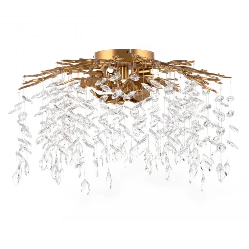 Люстра потолочная Милано-3 23312.700.6.G9.B IB Артемилано прозрачная на 6 ламп, основание бронзовое в стиле флористика современный ветви