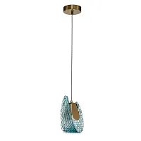 Светильник подвесной Fless V000339 Indigo голубой 1 лампа, основание бронзовое в стиле современный 