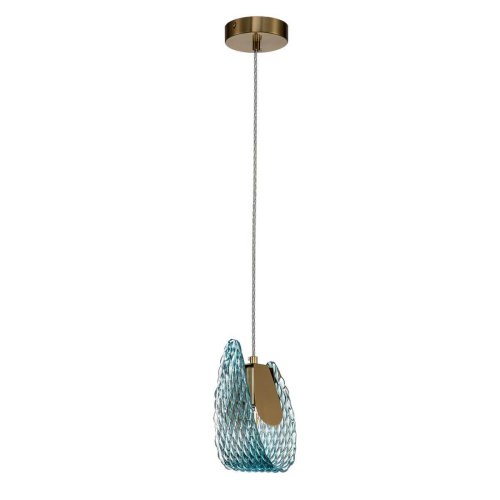 Светильник подвесной Fless V000339 Indigo голубой 1 лампа, основание бронзовое в стиле современный 