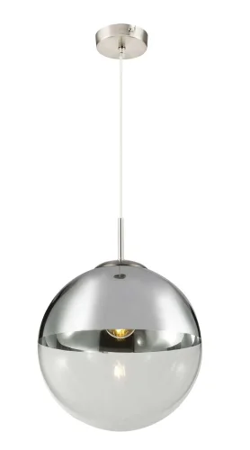 Светильник подвесной Glass TL1203H-51CH Toplight матовый никель прозрачный на 1 лампу, основание матовое никель в стиле современный шар