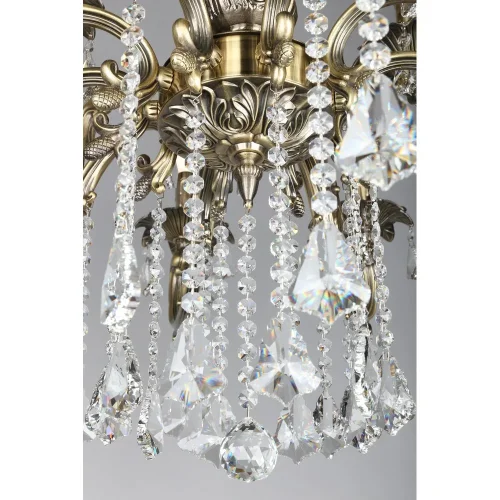 Люстра подвесная Catanzaro OML-30813-15 Omnilux бежевая на 15 ламп, основание бронзовое в стиле классический фото 9