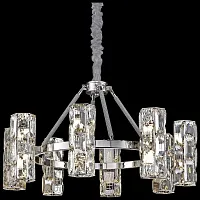 Люстра подвесная хрустальная Primo WE156.16.103 Wertmark прозрачная на 16 ламп, основание никель в стиле классический 