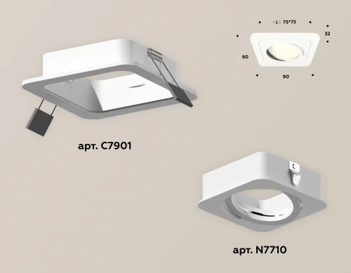 Светильник точечный Techno spot XC7901010 Ambrella light белый 1 лампа, основание белое в стиле современный  фото 2