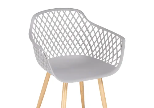 Пластиковый стул Rikon gray / wood 15557 Woodville, /, ножки/металл/натуральный, размеры - ****580*450 фото 5
