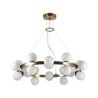 Люстра подвесная Magia 7109/24 Odeon Light белая на 24 лампы, основание бронзовое в стиле современный классический шар