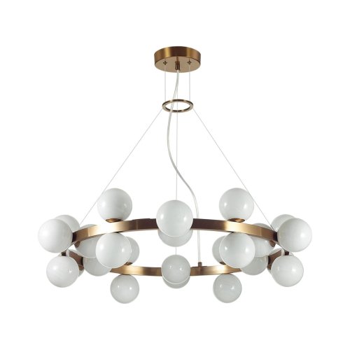 Люстра подвесная Magia 7109/24 Odeon Light белая на 24 лампы, основание бронзовое в стиле современный классический шар