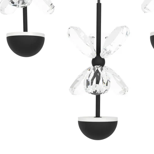 Люстра потолочная LED DIMM Pianopoli 390276 Eglo прозрачная на 1 лампа, основание чёрное в стиле современный флористика каскад фото 3