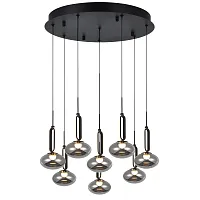 Люстра подвесная LED Baron 4284-8P Favourite чёрная на 8 ламп, основание чёрное в стиле современный каскад
