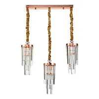 Светильник подвесной Stiland V10040-3P Moderli прозрачный 3 лампы, основание розовое золотое в стиле современный 