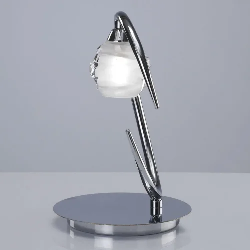 Настольная лампа LOOP CROMO 1807 Mantra прозрачная 1 лампа, основание хром металл в стиле современный  фото 2