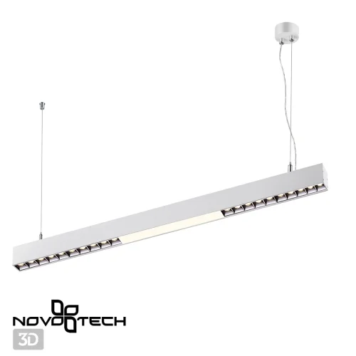 Светильник подвесной LED Iter 358871 Novotech белый 1 лампа, основание белое в стиле современный минимализм линейный фото 7
