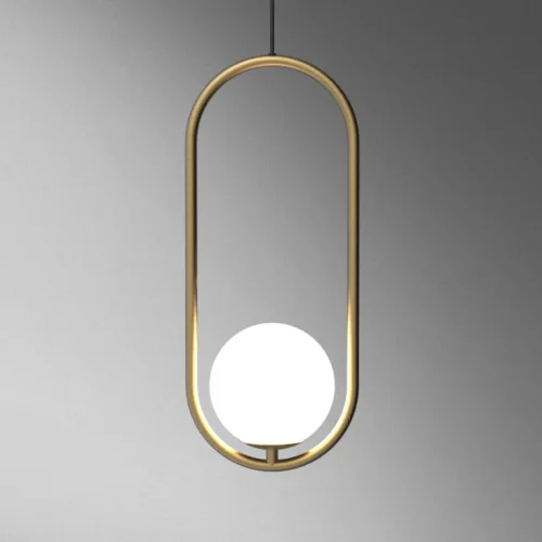 Светильник подвесной Matthew McCormick hoop 50 Gold MILA Pendant 168492-22 ImperiumLoft белый 1 лампа, основание золотое в стиле современный  фото 5