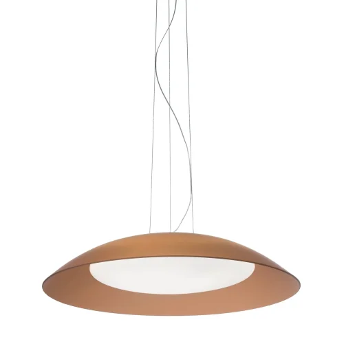 Светильник подвесной LENA SP3 D64 MARRONE Ideal Lux белый коричневый на 3 лампы, основание хром в стиле современный 