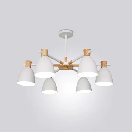 Люстра потолочная FOLKE 6 White 178029-26 ImperiumLoft белая на 6 ламп, основание белое в стиле современный скандинавский 