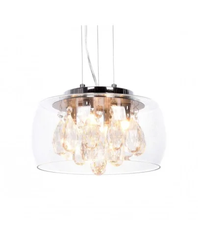 Светильник подвесной Tosso LDP 8066-300 PR Lumina Deco прозрачный на 4 лампы, основание прозрачное в стиле современный 