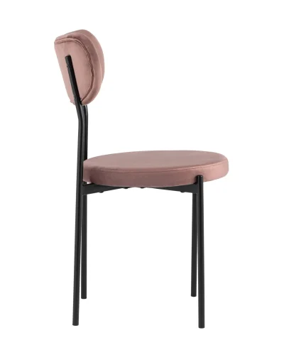 Стул обеденный Барбара NEW, велюр пыльно-розовый УТ000028056 Stool Group, розовый/велюр, ножки/металл/чёрный, размеры - ****480*530 фото 2