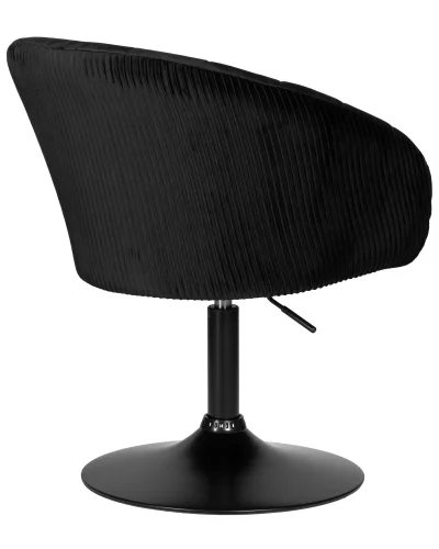 Кресло дизайнерское 8600_BlackBase-LM EDISON BLACK, цвет сиденья черный велюр (1922-21), цвет основания черный Dobrin, чёрный/велюр, ножки//чёрный, размеры - 750*900***600*570 фото 4