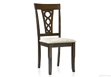 Стул Robin cappuccino 1580 Woodville, бежевый/ткань, ножки/массив гевеи дерево/коричневый капучино, размеры - ****430*530