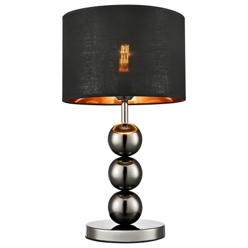 Настольная лампа 363-024-01 Velante чёрная на 1 лампу, основание чёрное металл в стиле современный 