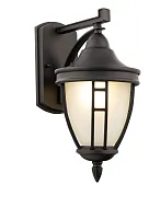 Настенный светильник Novara O027WL-01B Maytoni уличный IP44 чёрный 1 лампа, плафон белый в стиле современный E27
