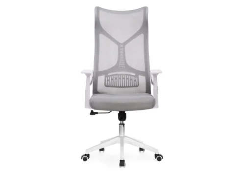 Компьютерное кресло Klif gray / white 15606 Woodville, серый/сетка, ножки/пластик/белый, размеры - *1240***620*650 фото 4