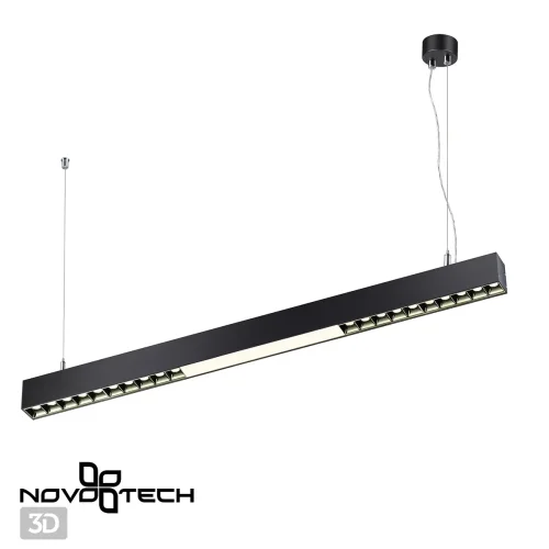 Светильник подвесной LED Iter 358872 Novotech чёрный 1 лампа, основание чёрное в стиле современный минимализм линейный фото 7