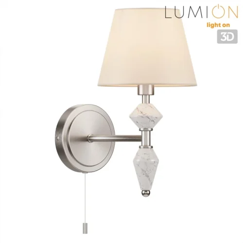 Бра с выключателем Vermont 8274/1W Lumion белый на 1 лампу, основание никель в стиле классический фото 3