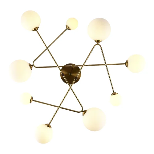 Люстра потолочная Fantini SLE2211-302-09 Evoluce белая на 9 ламп, основание латунь в стиле современный молекула фото 4