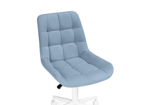 Компьютерное кресло Честер голубой (velutto 47 ) / белый 533176 Woodville, голубой/велюр, ножки/пластик/белый, размеры - *920***500*600 фото 6